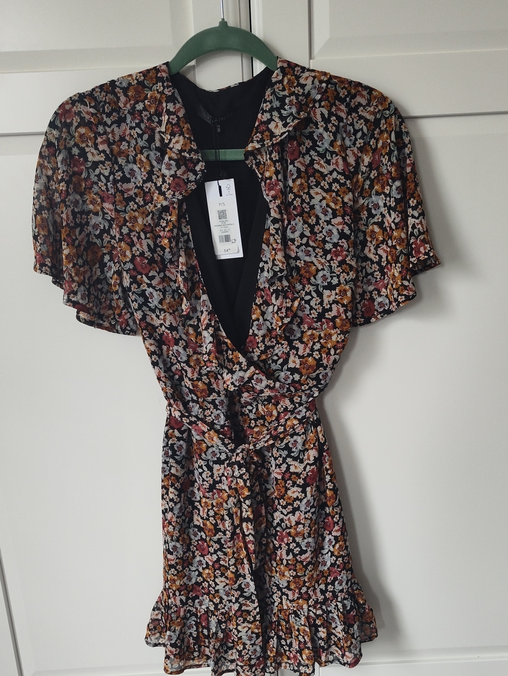 Fall Floral Wrap Dress
